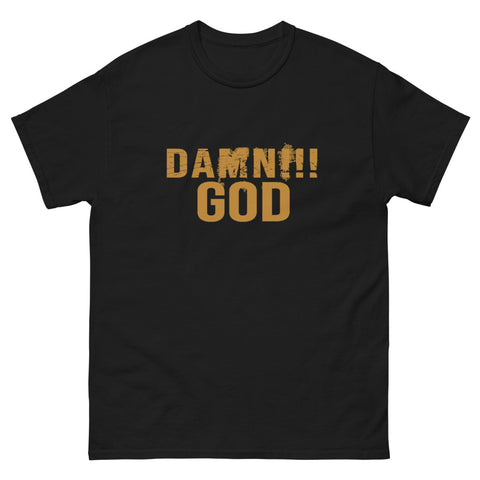 DAMN!!! God (Gold Lettering) Men's Heavyweight Tee